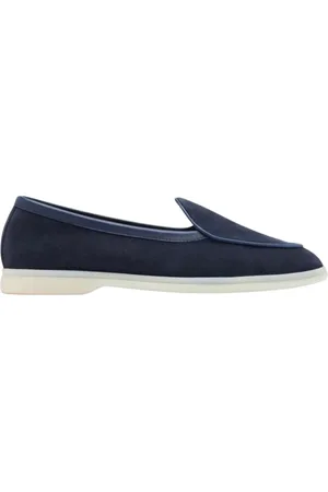 Scarosso Sko, Herre, Blå, 42 EU, Suede, Livio Suede Loafer
