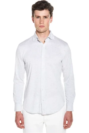 ELEVENTY Skjorte, Herre, Grå, XL, Bomuld, Dandy Langærmet Jersey Skjorte