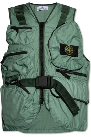 Stone Island Jakke, Herre, Grøn, S, Uld, Vest med flere lommer