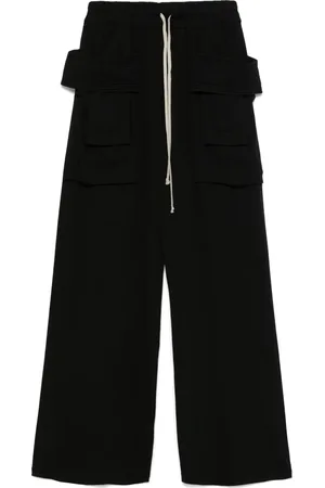 Rick Owens Bukser, Herre, Sort, M, Bomuld, Wide Leg Cargo Bukser
