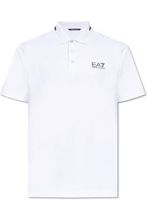 EA7 Top, Herre, Hvid, XL, Bomuld, Polo med trykt logo