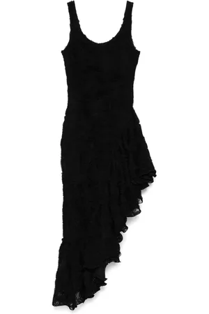 ROTATE Kjole, Dame, Sort, S, Polyester, Blomstret Mini Kjole i Mesh med Broderi
