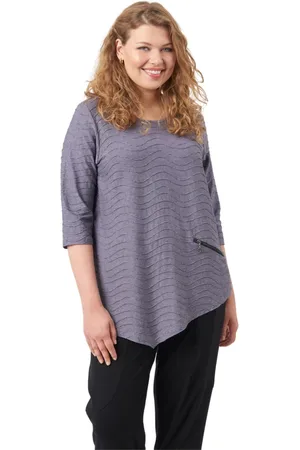 Pont Neuf Bluser & Skjorter, Dame, Lilla, 3XL, Uld, Asymmetrisk Bluse Rosalina Lilla