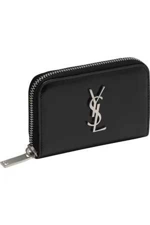 Saint Laurent Tilbehør, Herre, Sort, ONE SIZE, Uld, Portafoglio Zip Around Wallet