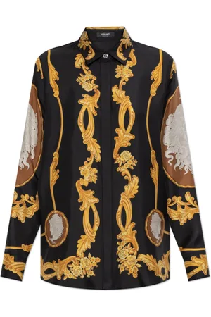 VERSACE Bluser & Skjorter, Dame, Sort, M, Uld, Silkeskjorte