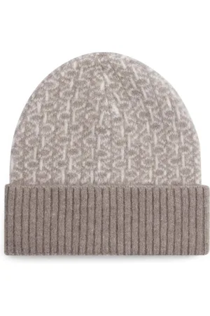 Calvin Klein Tilbehør, Dame, , ONE SIZE, Uld, Monogram Fold Turn Up Beanie