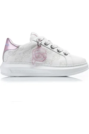Karl Lagerfeld Sko, Dame, Hvid, 40 EU, Læder, Kvinders sneakers Kapri