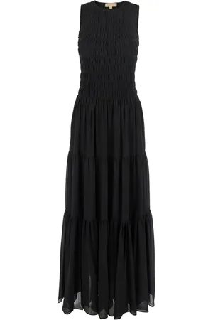 Michael Kors Kjole, Dame, Sort, S, Polyester, Sort Smocked Tank Kjole