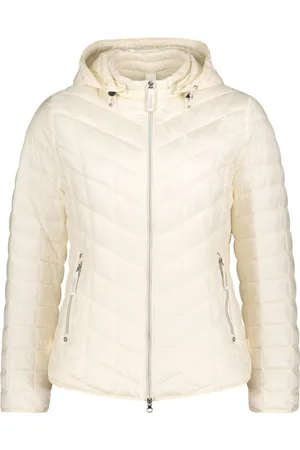 Betty Barclay Jakke, Dame, Hvid, 4XL, Uld, Trendy udendørs jakke med aftagelig hætte