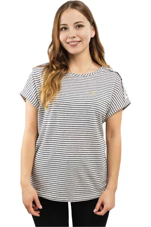 EA7 Top, Dame, Blå, M, Bomuld, Hvid Bomuld Damer T-shirt Rund Hals