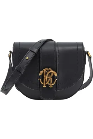 Roberto Cavalli Taske, Dame, Sort, ONE SIZE, Uld, Logo Skuldertaske