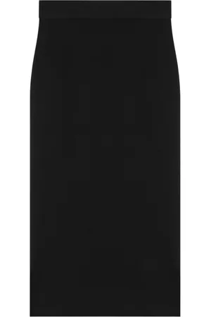 Saint Laurent Nederdel, Dame, Sort, S, Uld, Lang nederdel i trendy stil