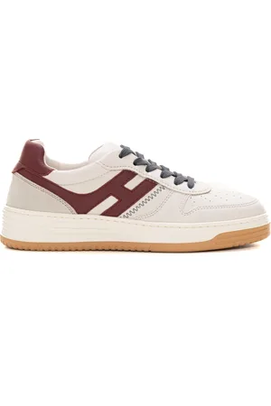 Hogan Sko, Herre, Hvid, 39 EU, Læder, Lædersneakers med ruskindsdetaljer