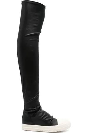 Rick Owens Sko, Dame, Sort, 36 EU, Læder, Knæhøje Strømpe Sneakers
