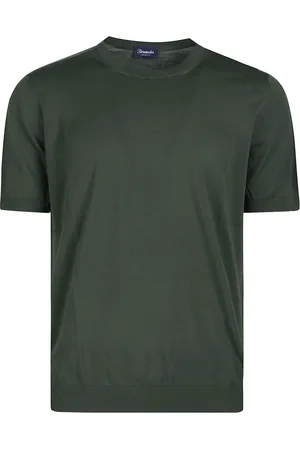 DRUMOHR Top, Herre, Grøn, XL, Bomuld, Afslappet Bomuld T-shirt