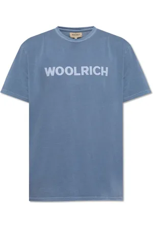 Woolrich Top, Herre, Blå, M, Bomuld, T-shirt med logo