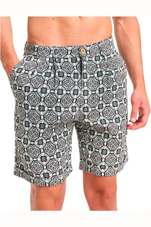 PENINSULA Shorts, Herre, Flerfarvet, M, Klassiske Linne Bermuda Shorts