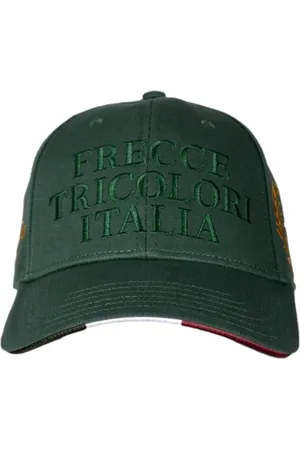 Aeronautica Militare Tilbehør, Herre, Grøn, ONE SIZE, Bomuld, Broderet Tricolor Pile Kasket Grøn