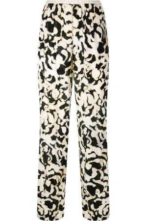 FORTE FORTE Bukser, Dame, Flerfarvet, S, Polyester, Malachite Rose Alchemy Flared Pant