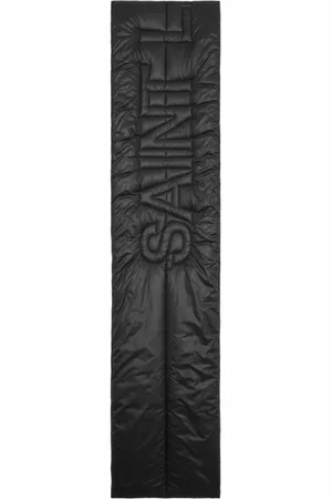 Saint Laurent Tilbehør, Dame, Sort, ONE SIZE, Logo-Præget Polstret Halstørklæde