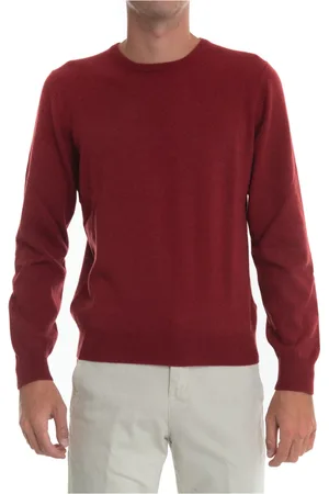 Gran Sasso Strik, Herre, Rød, M, Uld, Round-hals pullover