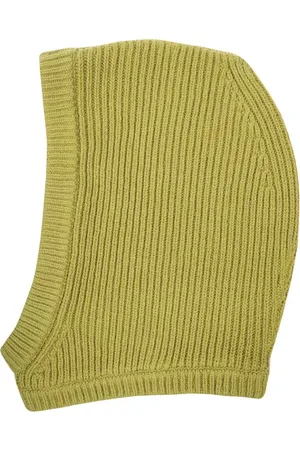 Rick Owens Tilbehør, Herre, Grøn, ONE SIZE, Uld, Ribstrikket Balaclava