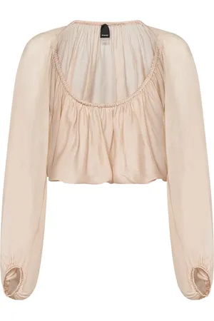 Pinko Bluser & Skjorter, Dame, , L, Uld, Langærmet Shrug Georgette Topwear