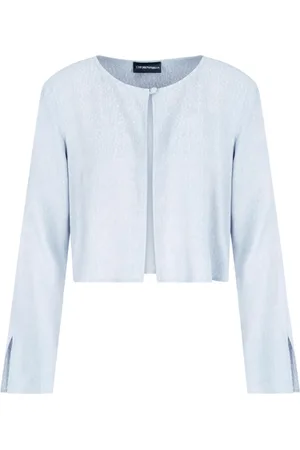 Emporio Armani Bluser & Skjorter, Dame, Blå, XS, Rund Hals Langærmede Skjorter
