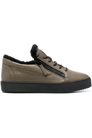 Giuseppe Zanotti Sko, Herre, Sort, 43 EU, Læder, Elegante Lukkede Flats Sneakers