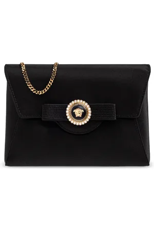 VERSACE Taske, Dame, Sort, ONE SIZE, Uld, Clutch med applikation