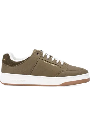 Saint Laurent Sko, Herre, Grøn, 41 1/2 EU, Bomuld, Military Canvas Sneakers Sl61
