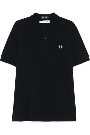 Comme des Garçons Top, Herre, Blå, M, Bomuld, Slogan Polo Shirt