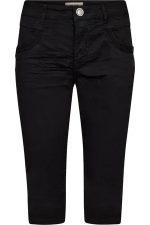 Mos Mosh Jeans, Dame, Sort, W29, Bomuld, Sorte Treasure Bukser med Mid-Rise Talje