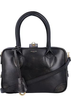 Golden Goose Taske, Dame, Sort, ONE SIZE, Læder, Sort Slidt Læder Håndtaske