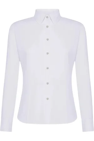 RRD Bluser & Skjorter, Dame, Hvid, XS, Uld, Stræk Oxford Skjorte med Perlemorsknapper