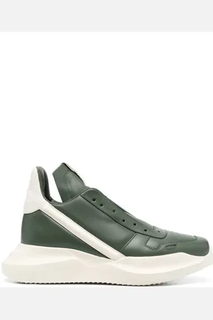 Rick Owens Sko, Herre, Grøn, 44 EU, Læder, Geth Runner Læder Sneakers