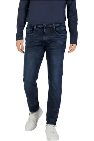 Replay Jeans, Herre, Blå, W30 L30, Bomuld, Blå bomuldsblanding stretch jeansbukser