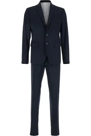 Dsquared2 Jakkesæt, Herre, Blå, M, Uld, Blå Enkeltknap Uldjakkesæt Kjole