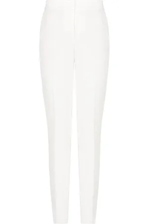 Emporio Armani Bukser, Dame, Hvid, 2XS, Satin, Satin Vita Bukser med Lynlåslukning