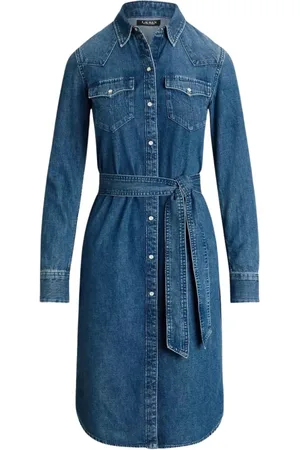Ralph Lauren Kjole, Dame, Blå, S, Denim, Denim Skjortekjole