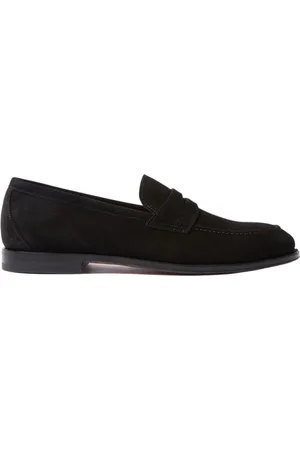 Scarosso Sko, Herre, Sort, 40 1/2 EU, Læder, Stefano Sorte Ruskind Loafers