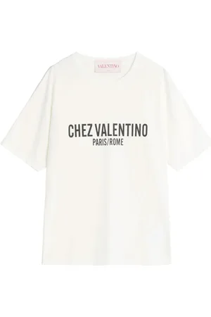 VALENTINO GARAVANI Top, Dame, Hvid, M, Bomuld, Afslappet Bomuld T-Shirt i Sort