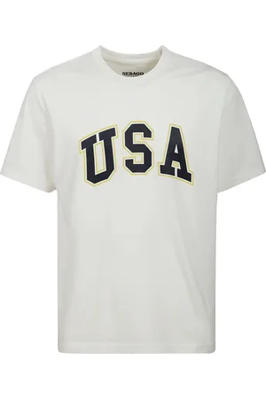 SEBAGO Top, Herre, Hvid, S, Bomuld, Hvid bomulds T-shirt med frontprint