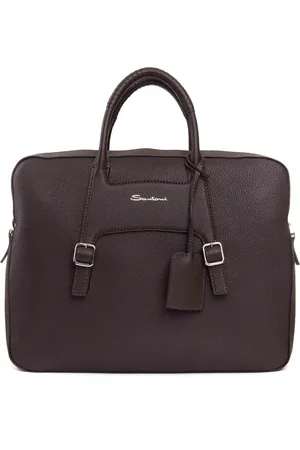 santoni Taske, unisex, Brun, ONE SIZE, Uld, Læder Skuldertaske Hammered