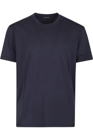 Tom Ford Top, Herre, Blå, L, Bomuld, Afslappet Bomuld T-shirt til Mænd
