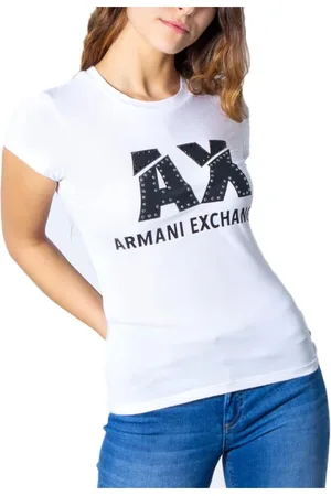 Armani Exchange Top, Dame, Hvid, L, Bomuld, Hvid T-shirt med print