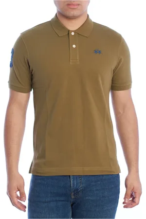 La Martina Top, Herre, Grøn, S, Kortærmet poloshirt med ikonisk broderi