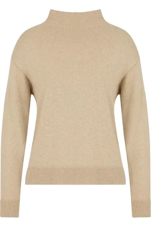 Armani Exchange Strik, Dame, , XS, Uld, Gylden sweater med logo detalje