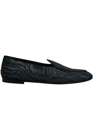 Dolce & Gabbana Sko, Herre, Blå, 43 EU, Læder, Blå & Sort Slip-On Loafers