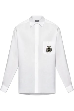 Dolce & Gabbana Skjorte, Herre, Hvid, 3XL, Linned, Linnedskjorte